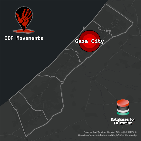 Map showing Gaza City's location inside Gaza
